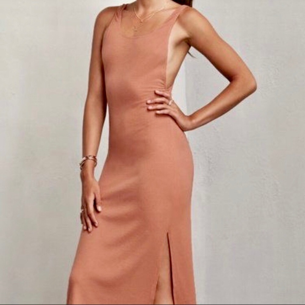 Reformation Diletta Dress in Salmon Size SMALL